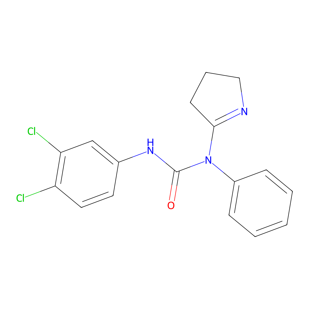 3-(3,4-dichlorophenyl)-1-(3,4-dihydro-2H-pyrrol-5-yl)-1-phenylurea molecular structure, CAS 400870-07-7