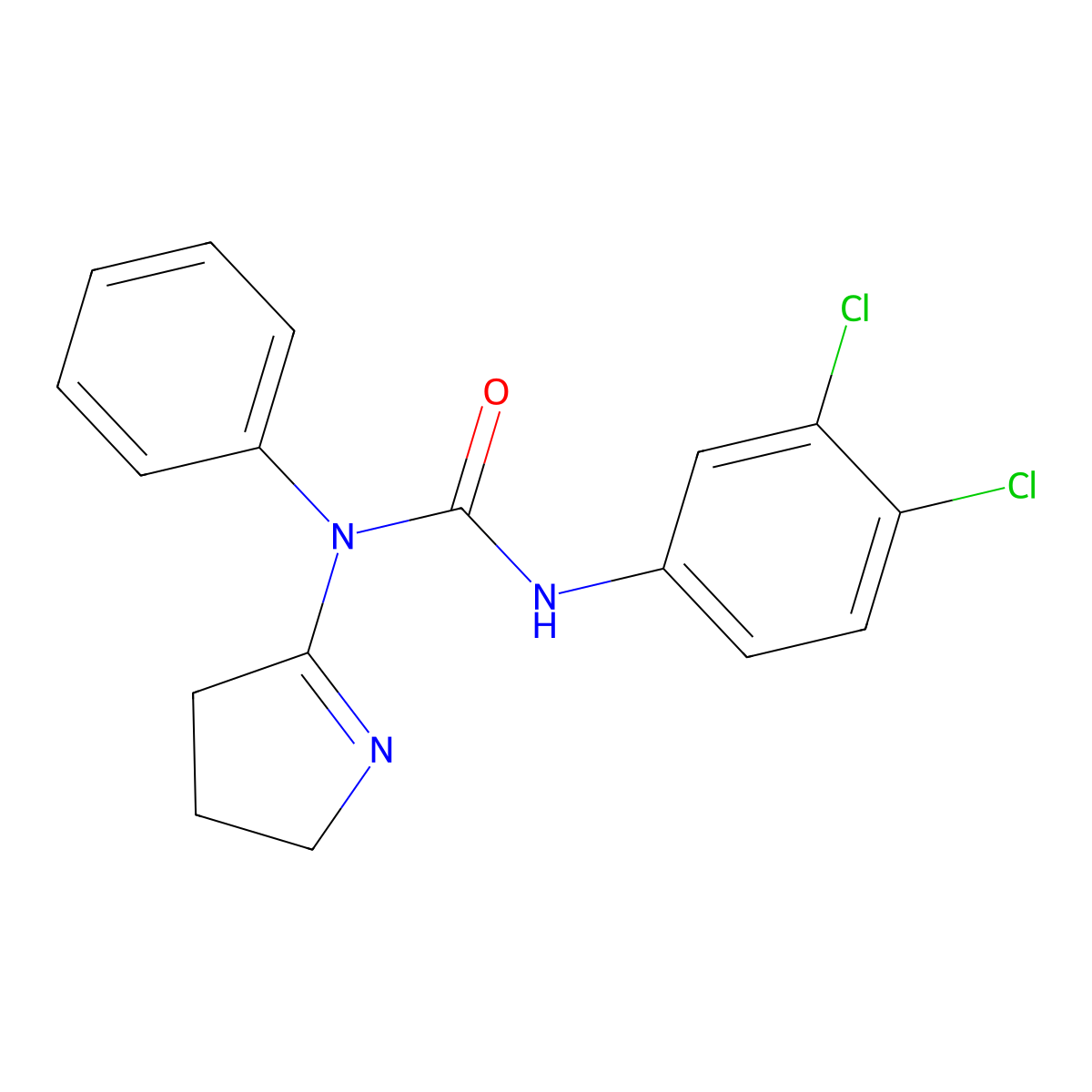 3-(3,4-dichlorophenyl)-1-(3,4-dihydro-2H-pyrrol-5-yl)-1-phenylurea molecular structure, CAS 400870-07-7