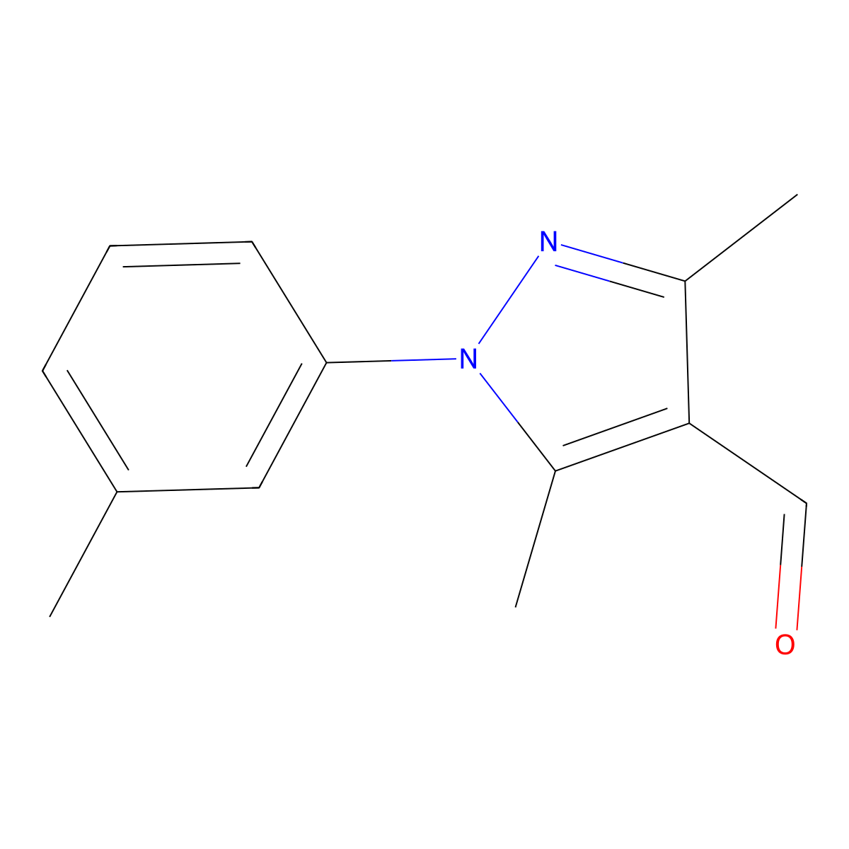 3,5-dimethyl-1-(3-methylphenyl)-1H-pyrazole-4-carbaldehyde molecular structure, CAS 400876-66-6