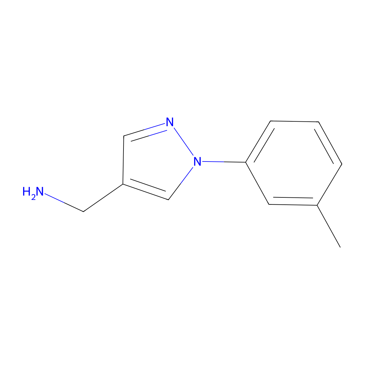 [1-(3-Methylphenyl)pyrazol-4-yl]methanamine molecular structure, CAS 400876-68-8