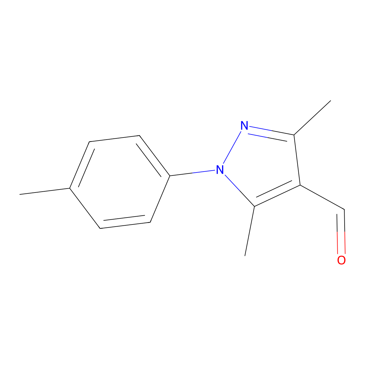 3,5-Dimethyl-1-(4-methylphenyl)-1H-pyrazole-4-carbaldehyde molecular structure, CAS 400876-78-0