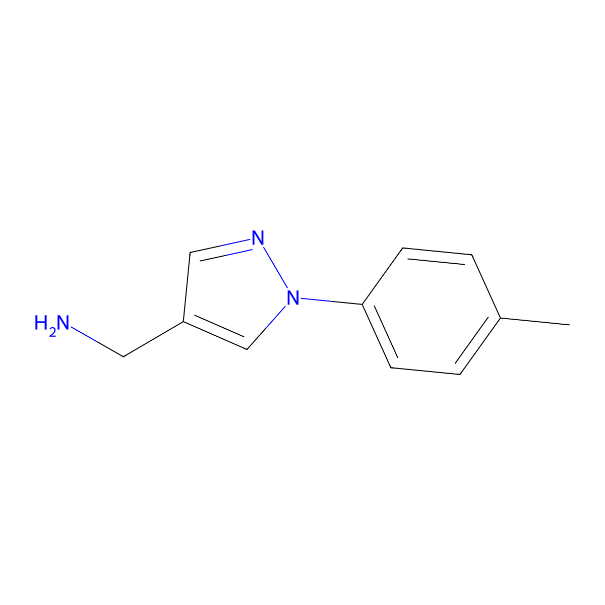 (1-p-tolyl-1H-pyrazol-4-yl)methanamine molecular structure, CAS 400876-79-1