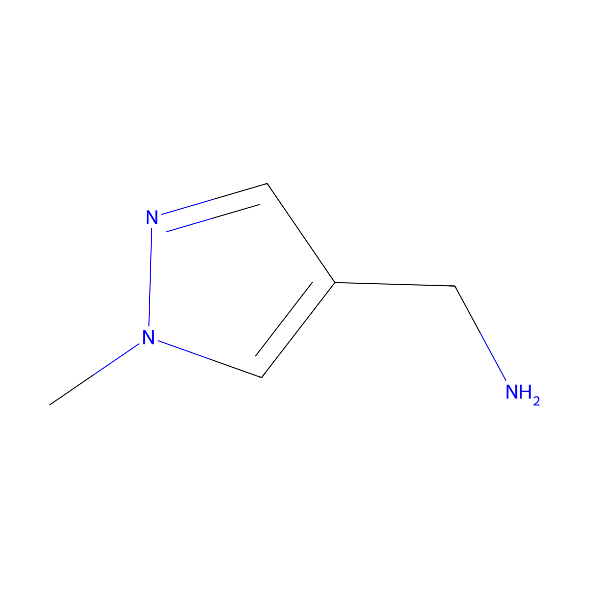 (1-methyl-1H-pyrazol-4-yl)methanamine molecular structure, CAS 400877-05-6