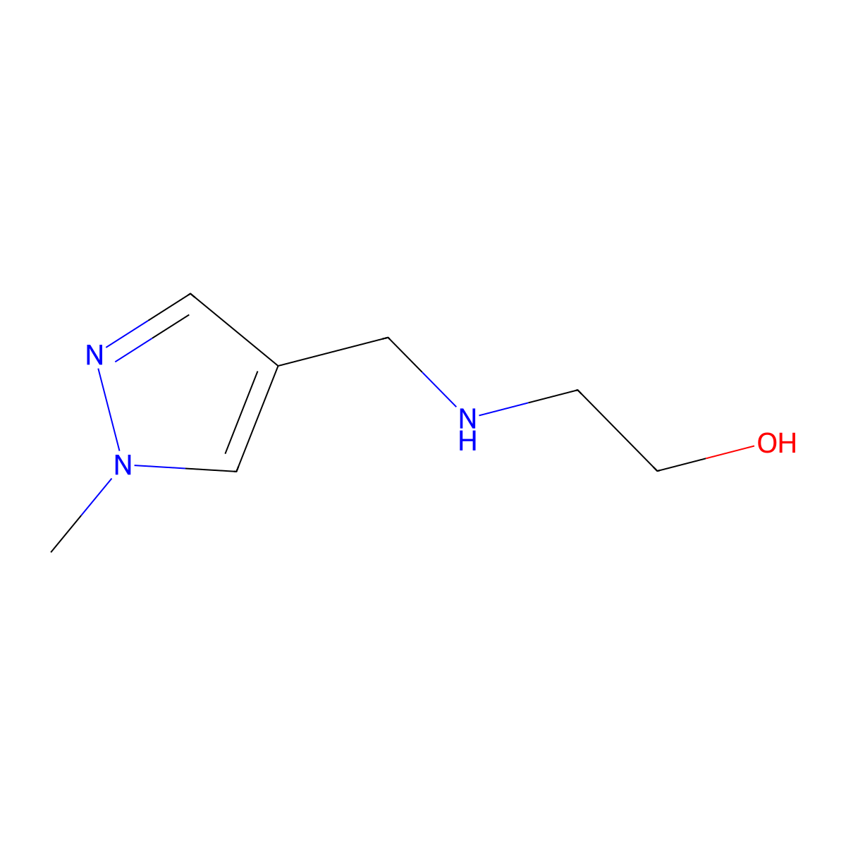 2-{[(1-methyl-1H-pyrazol-4-yl)methyl]amino}ethanol molecular structure, CAS 400877-07-8