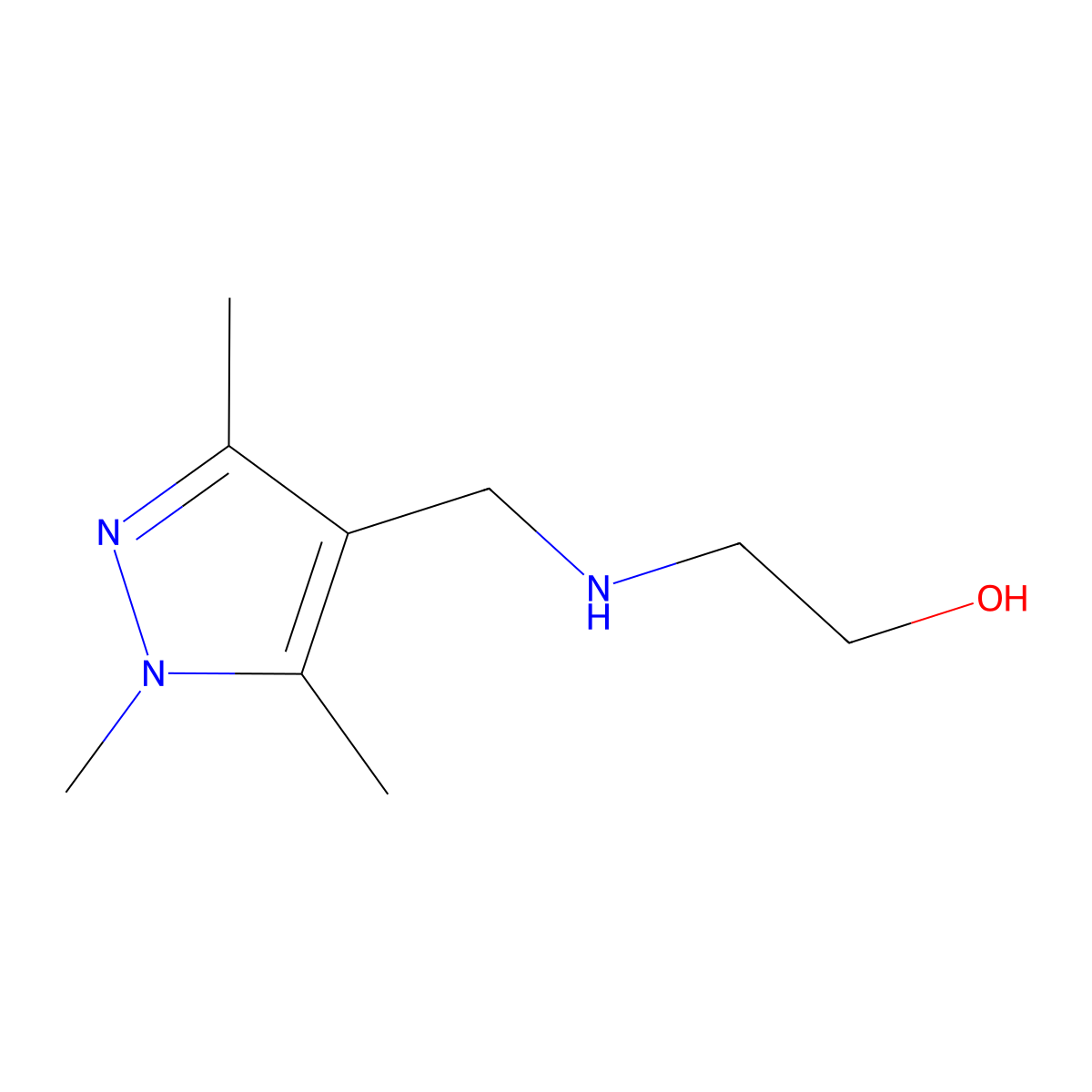 2-{[(1,3,5-trimethyl-1H-pyrazol-4-yl)methyl]amino}ethanol molecular structure, CAS 400877-08-9