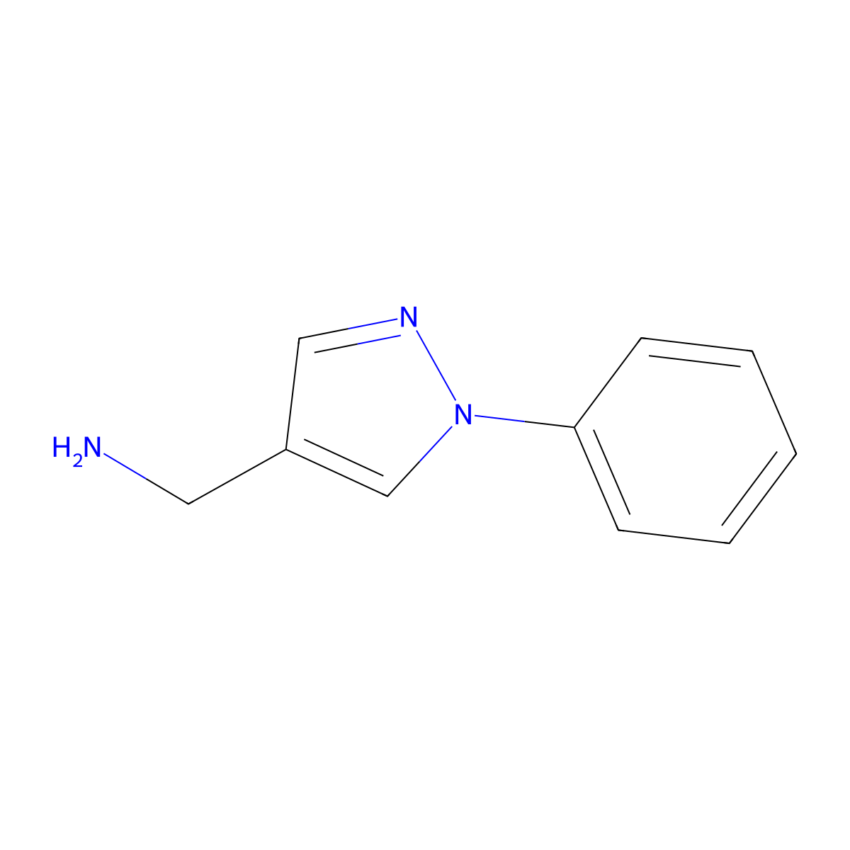 (1-phenyl-1H-pyrazol-4-yl)methanamine molecular structure, CAS 400877-10-3