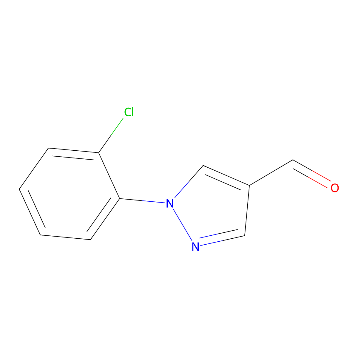 1-(2-Chlorophenyl)-1H-pyrazole-4-carbaldehyde molecular structure, CAS 400877-15-8