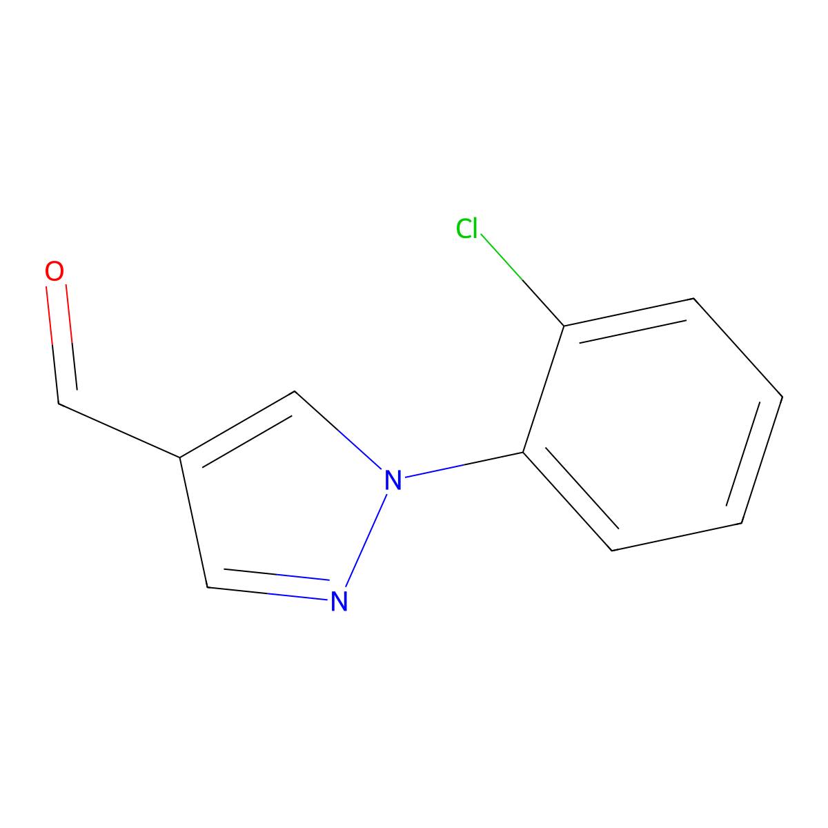 1-(2-Chlorophenyl)-1H-pyrazole-4-carbaldehyde molecular structure, CAS 400877-15-8