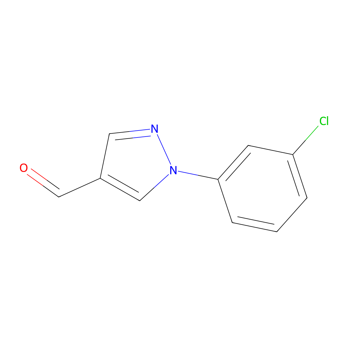 1-(3-Chlorophenyl)-1H-pyrazole-4-carbaldehyde molecular structure, CAS 400877-26-1