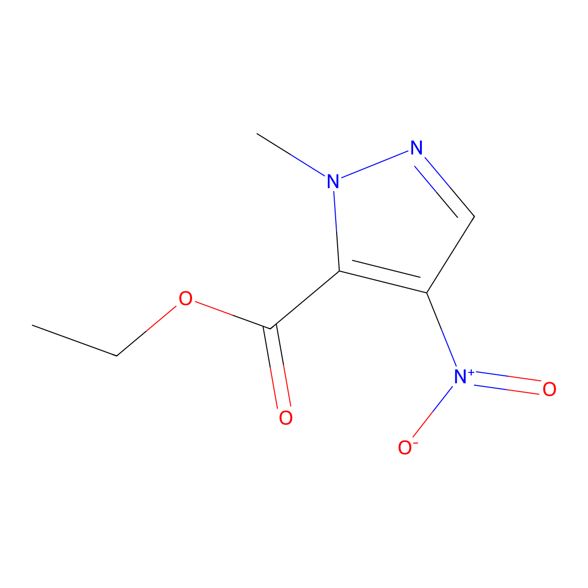 Ethyl 1-methyl-4-nitro-1H-pyrazole-5-carboxylate molecular structure, CAS 400877-56-7