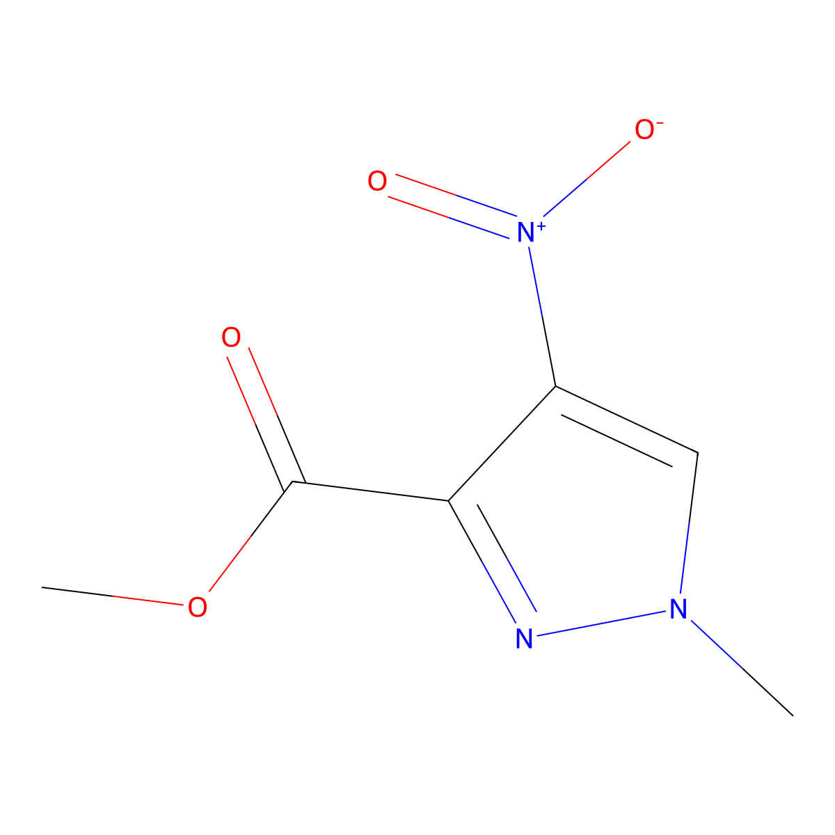 Methyl 1-methyl-4-nitro-1H-pyrazole-3-carboxylate molecular structure, CAS 400877-57-8