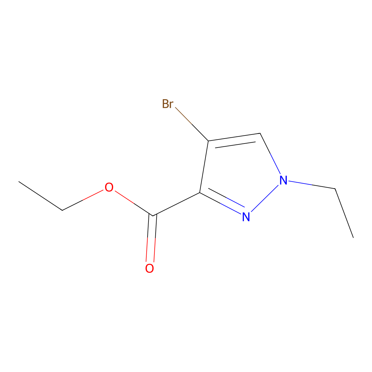 Ethyl 4-bromo-1-ethyl-1H-pyrazole-3-carboxylate molecular structure, CAS 400877-59-0