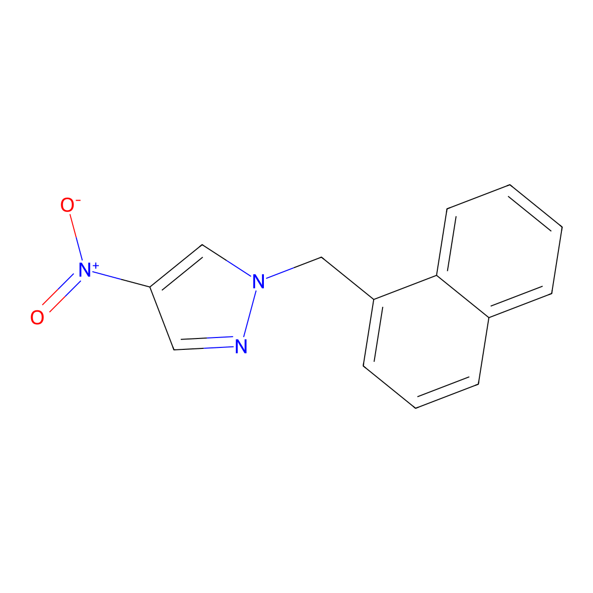 1-(naphthalen-1-ylmethyl)-4-nitro-1H-pyrazole molecular structure, CAS 400877-61-4