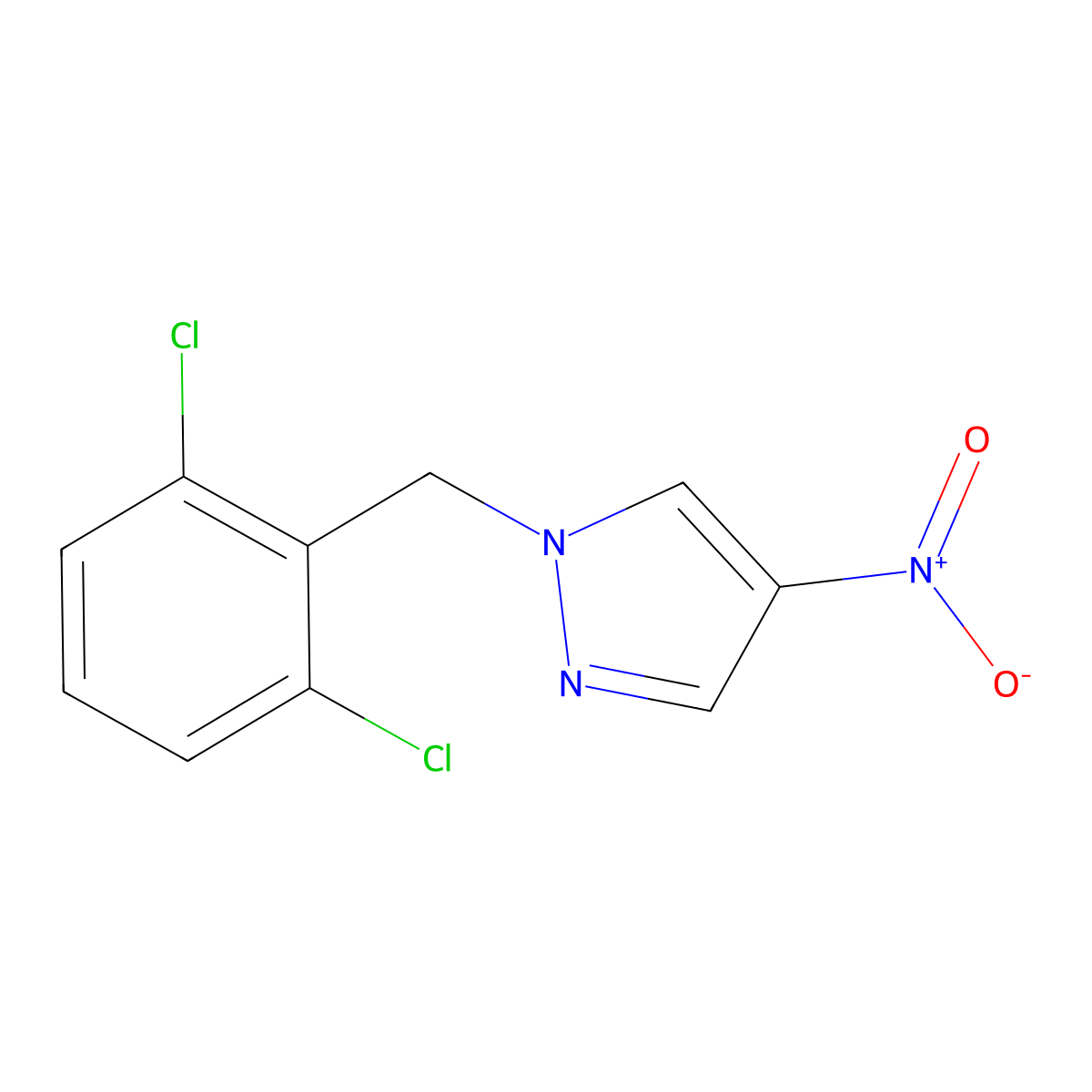 1-(2,6-dichlorobenzyl)-4-nitro-1H-pyrazole molecular structure, CAS 400877-63-6