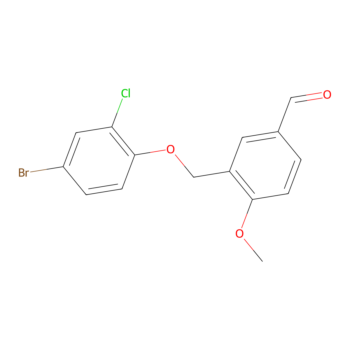3-[(4-Bromo-2-chlorophenoxy)methyl]-4-methoxybenzaldehyde molecular structure, CAS 400878-06-0