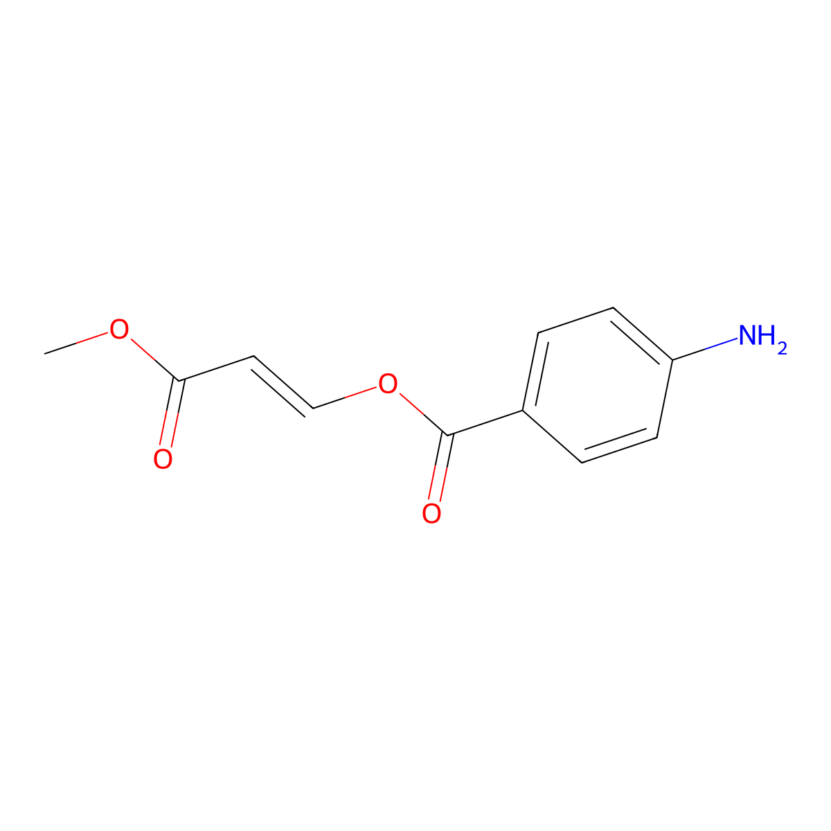 methyl (2E)-3-(4-aminophenylcarbonyloxy)prop-2-enoate molecular structure, CAS 400878-23-1
