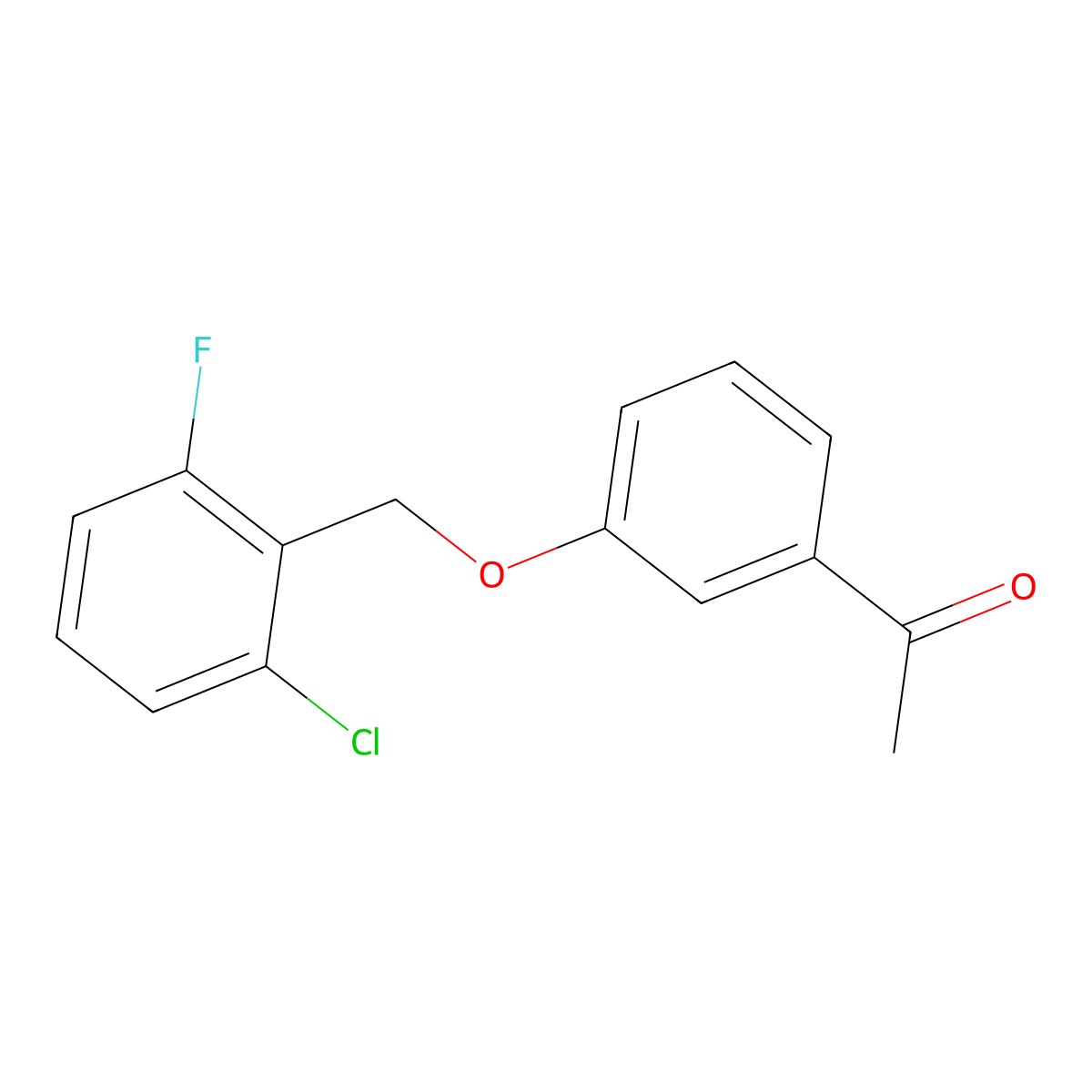 1-{3-[(2-Chloro-6-fluorobenzyl)oxy]phenyl}-1-ethanone molecular structure, CAS 400878-26-4