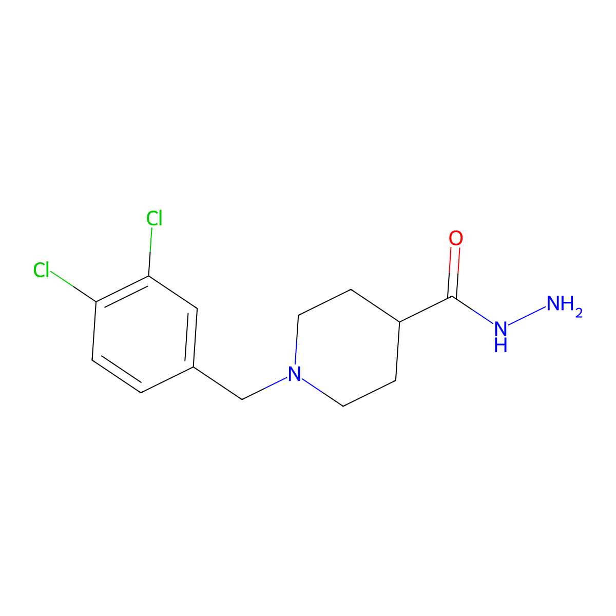 1-(3,4-Dichlorobenzyl)-4-piperidinecarbohydrazide molecular structure, CAS 400878-29-7