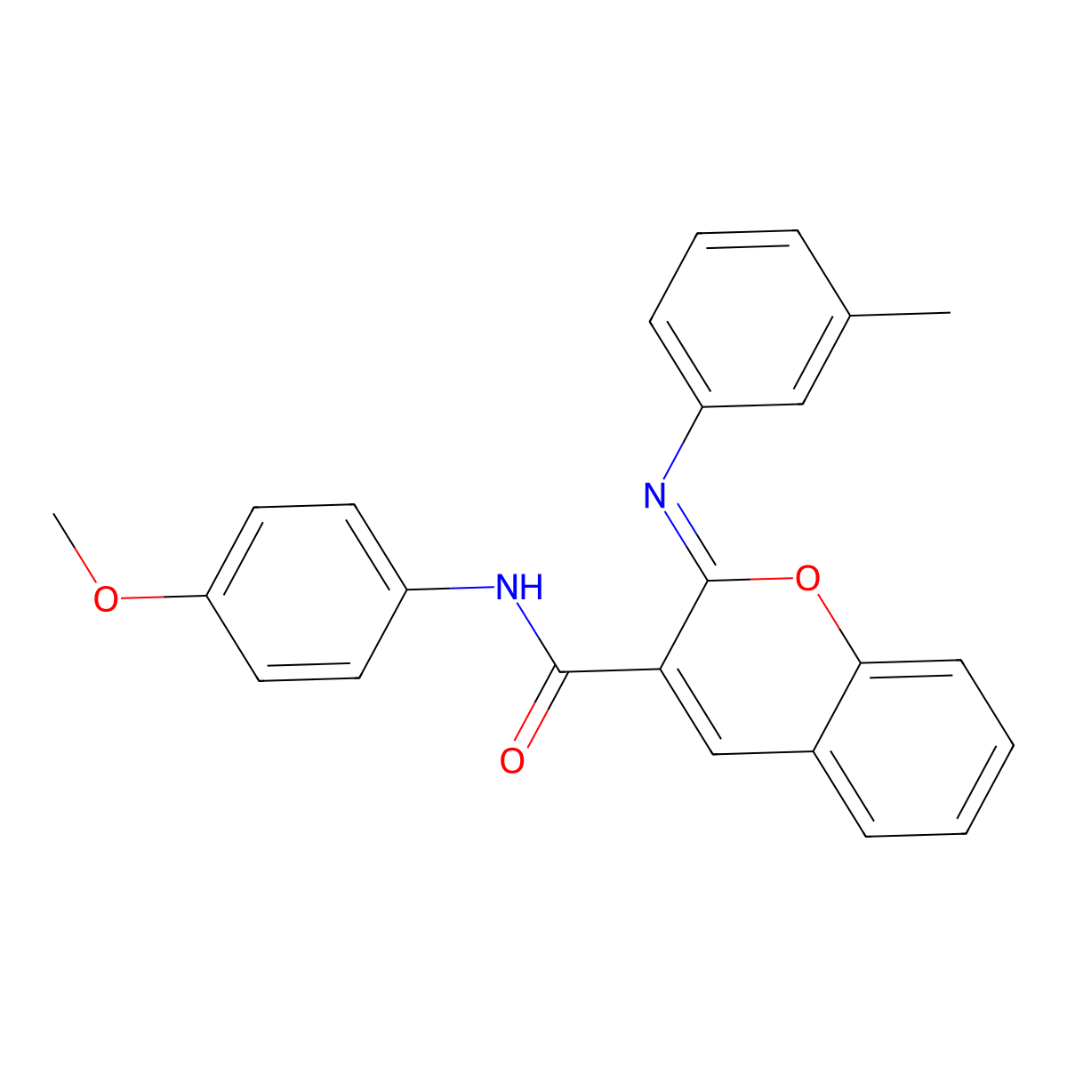 (2Z)-N-(4-methoxyphenyl)-2-[(3-methylphenyl)imino]-2H-chromene-3-carboxamide molecular structure, CAS 400880-77-5