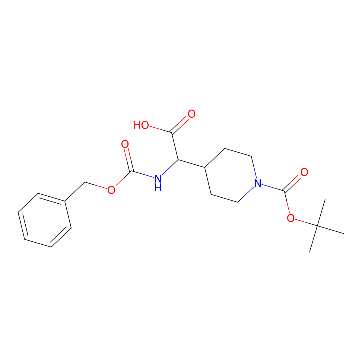 (2S)-2-(benzyloxycarbonylamino)-2-(1-tert-butoxycarbonyl-4-piperidyl)acetic acid molecular structure, CAS 400888-20-2