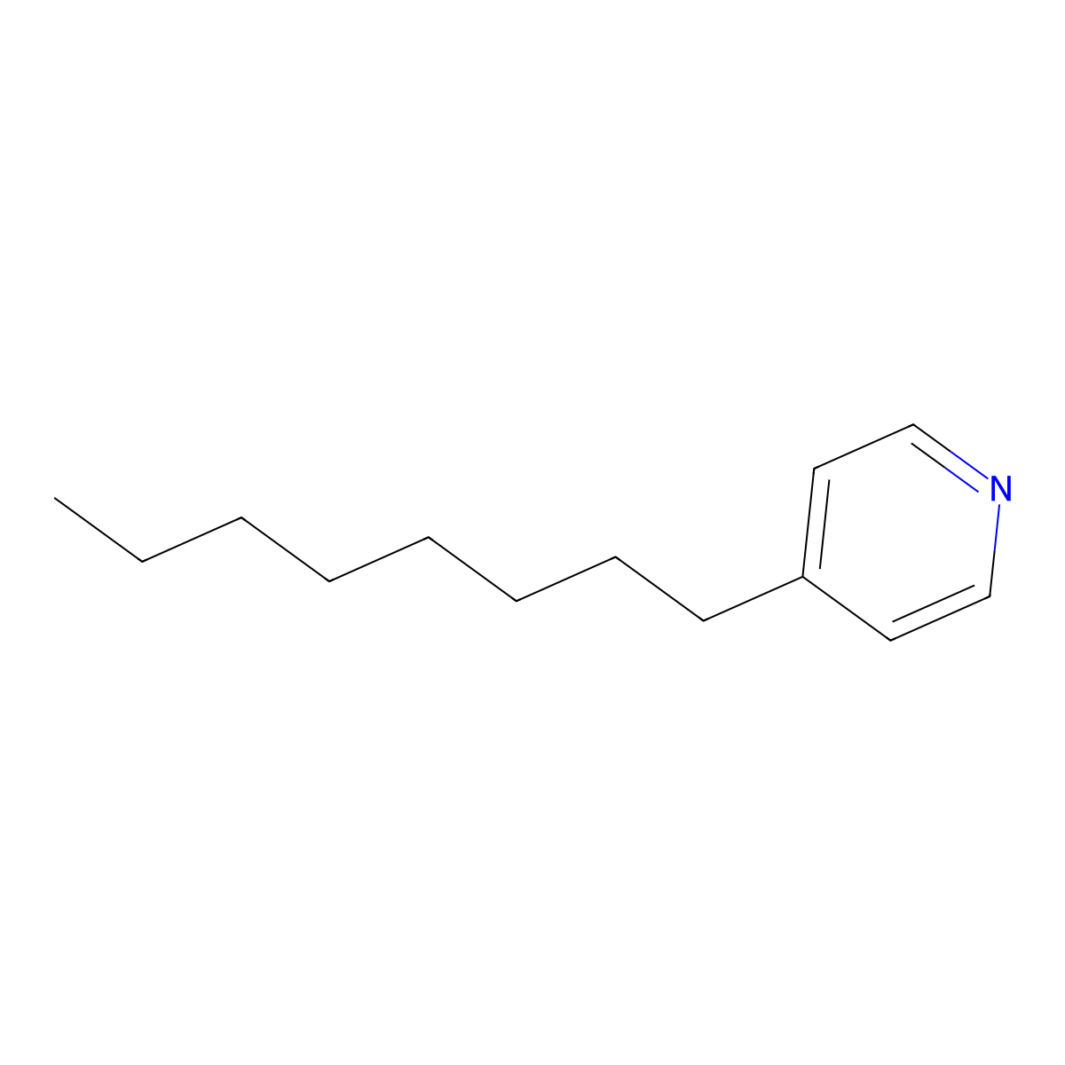 Octylpyridine molecular structure, CAS 40089-91-6