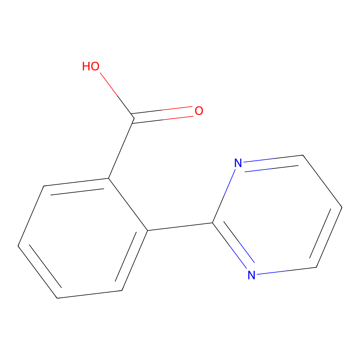2-(Pyrimidin-2-yl)benzoic acid molecular structure, CAS 400892-62-8