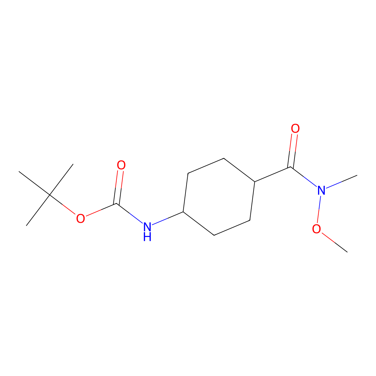Tert-butyl trans-4-(N-methoxy-N-methylcarbamoyl)cyclohexylcarbamate molecular structure, CAS 400898-92-2