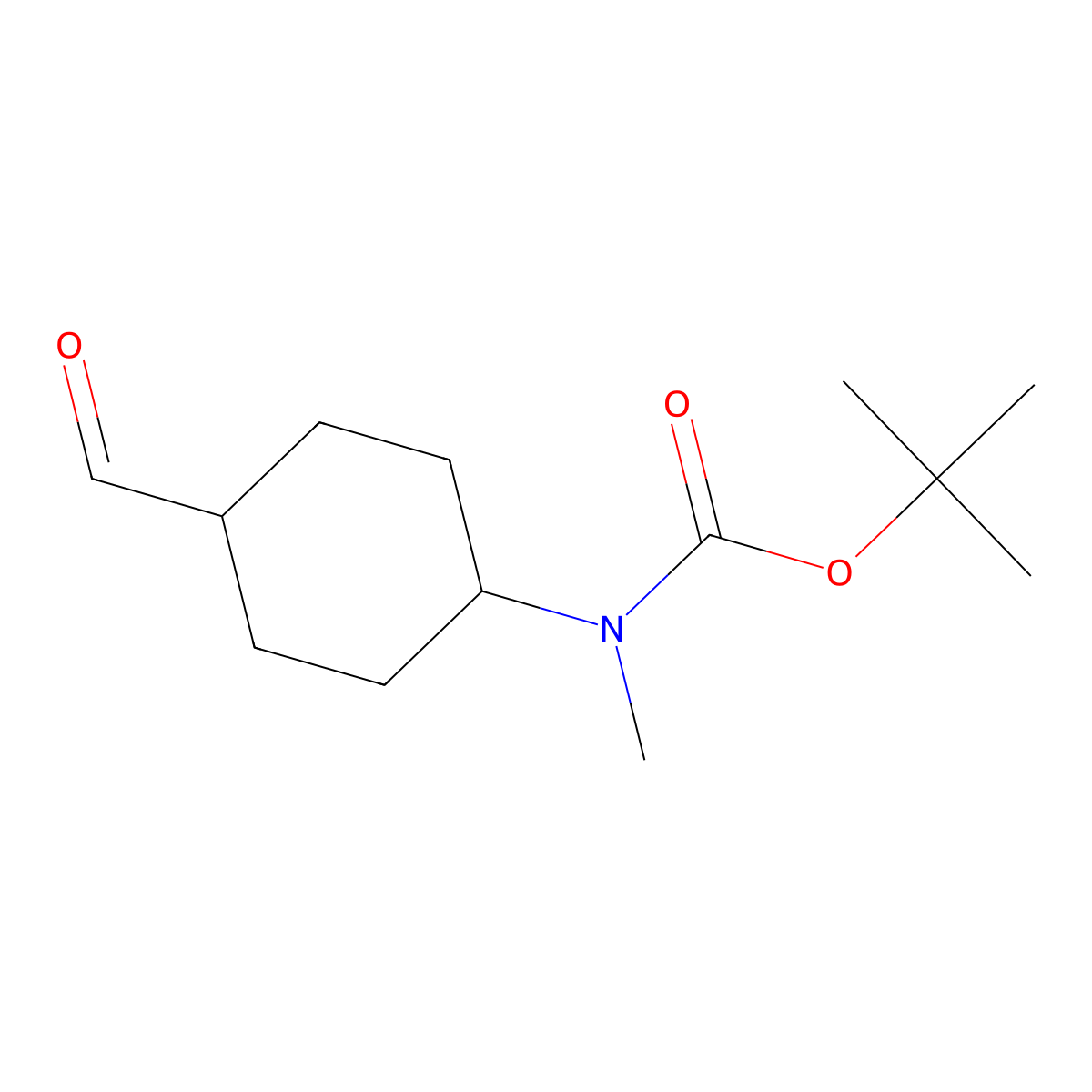 tert-Butyl N-methyl-N-[trans-4-formylcyclohexyl]carbamate molecular structure, CAS 400898-94-4