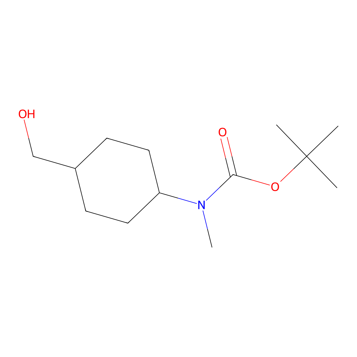 trans (4-Hydroxymethyl-cyclohexyl)-methyl-carbamic acid tert-butyl ester molecular structure, CAS 400899-08-3