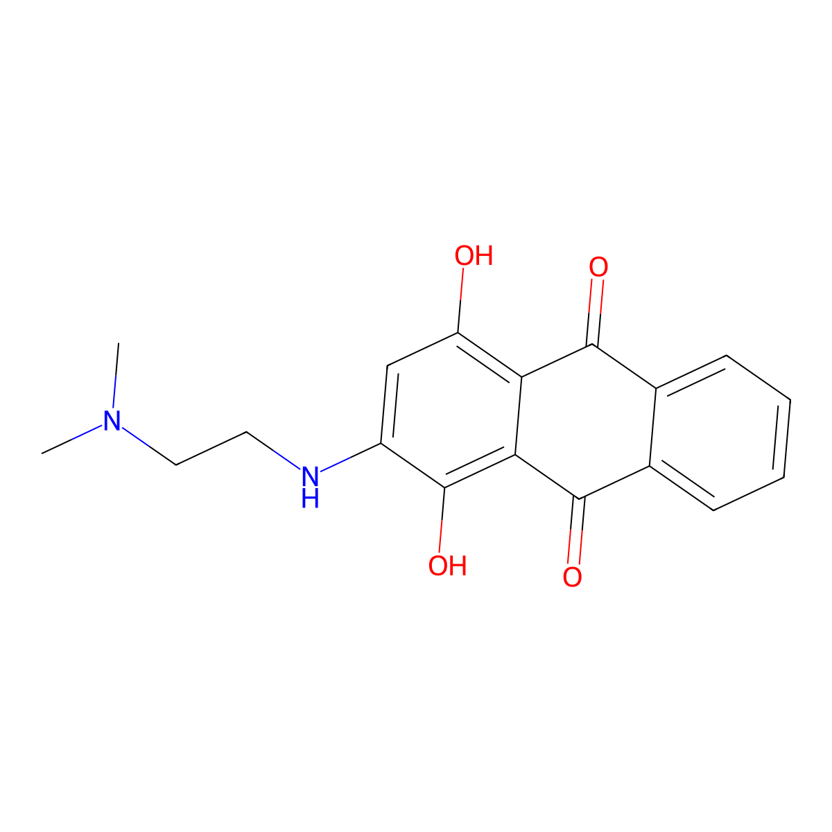 2-{[2-(Dimethylamino)ethyl]amino}-1,4-dihydroxyanthra-9,10-quinone molecular structure, CAS 4009-62-5