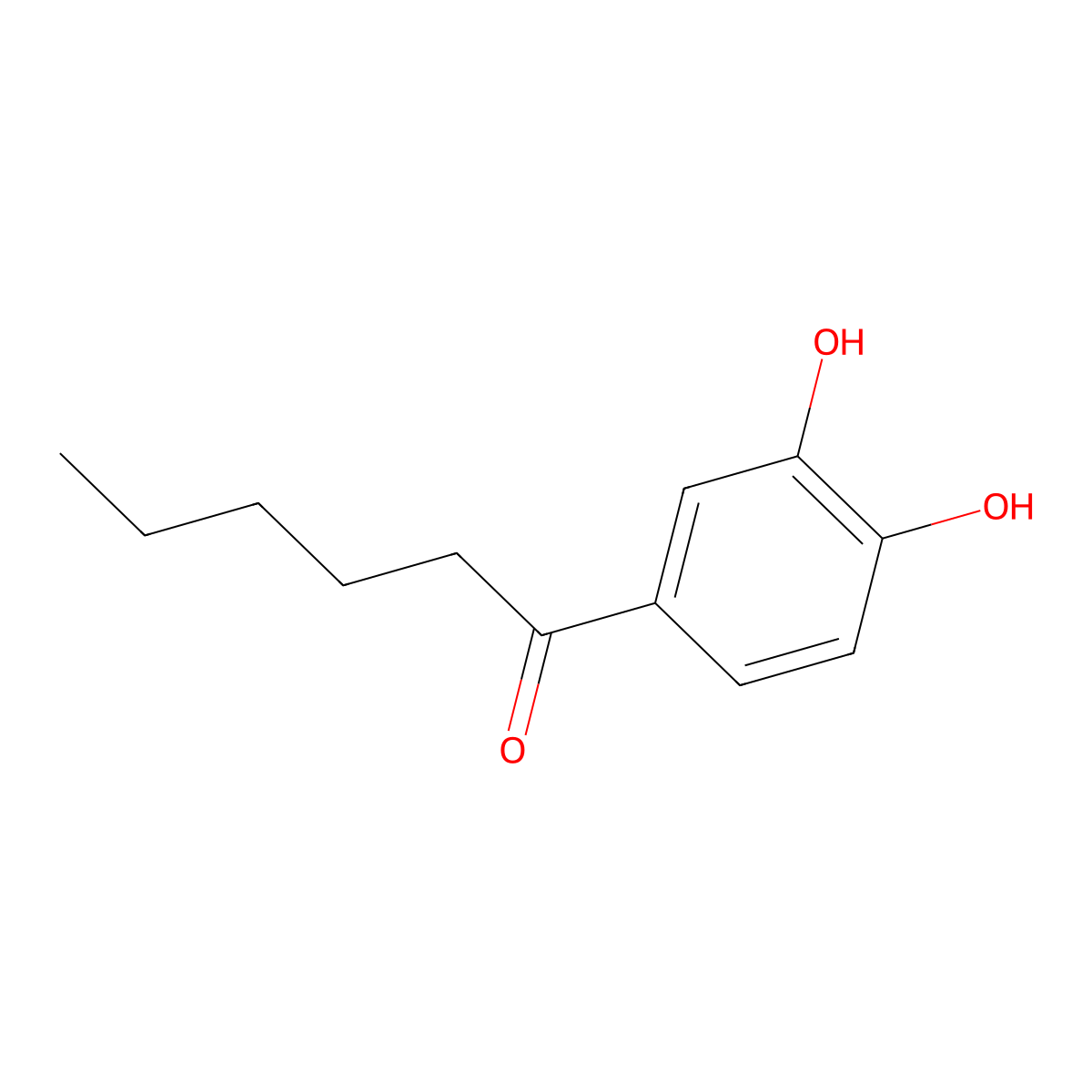 1-(3,4-Dihydroxyphenyl)hexan-1-one molecular structure, CAS 4009-78-3
