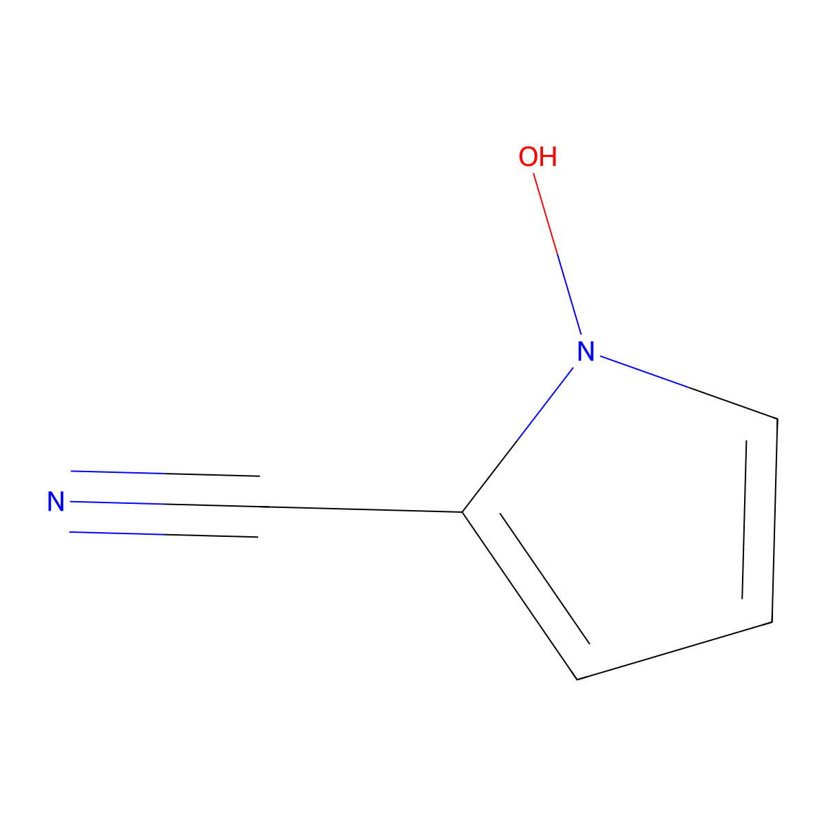 1-Hydroxypyrrole-2-carbonitrile molecular structure, CAS 40090-74-2