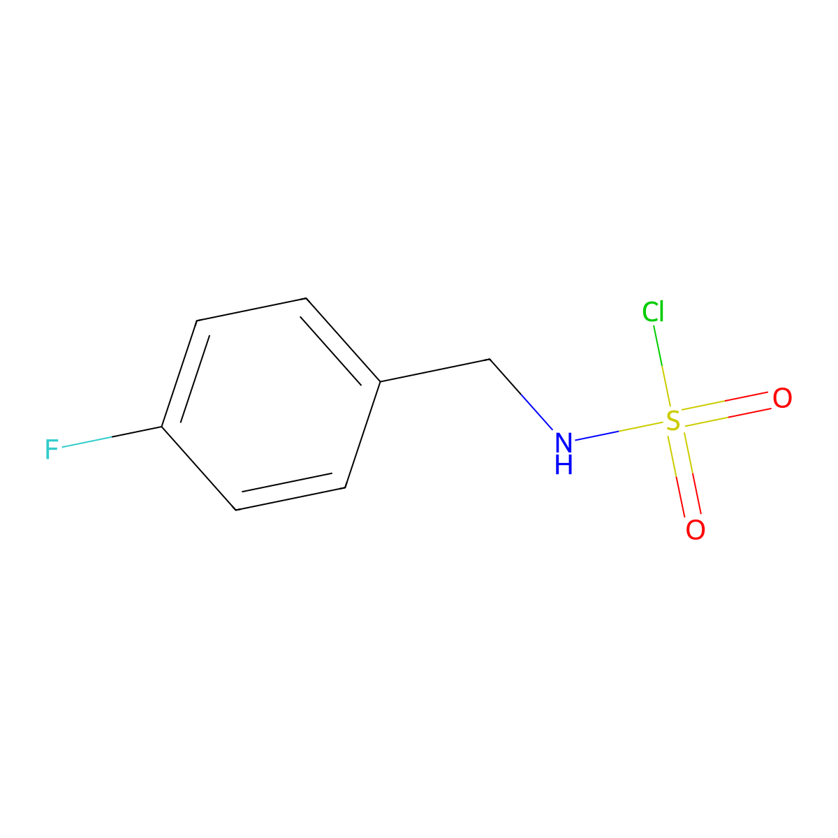 N-[(4-fluorophenyl)methyl]sulfamoyl chloride molecular structure, CAS 400900-02-9