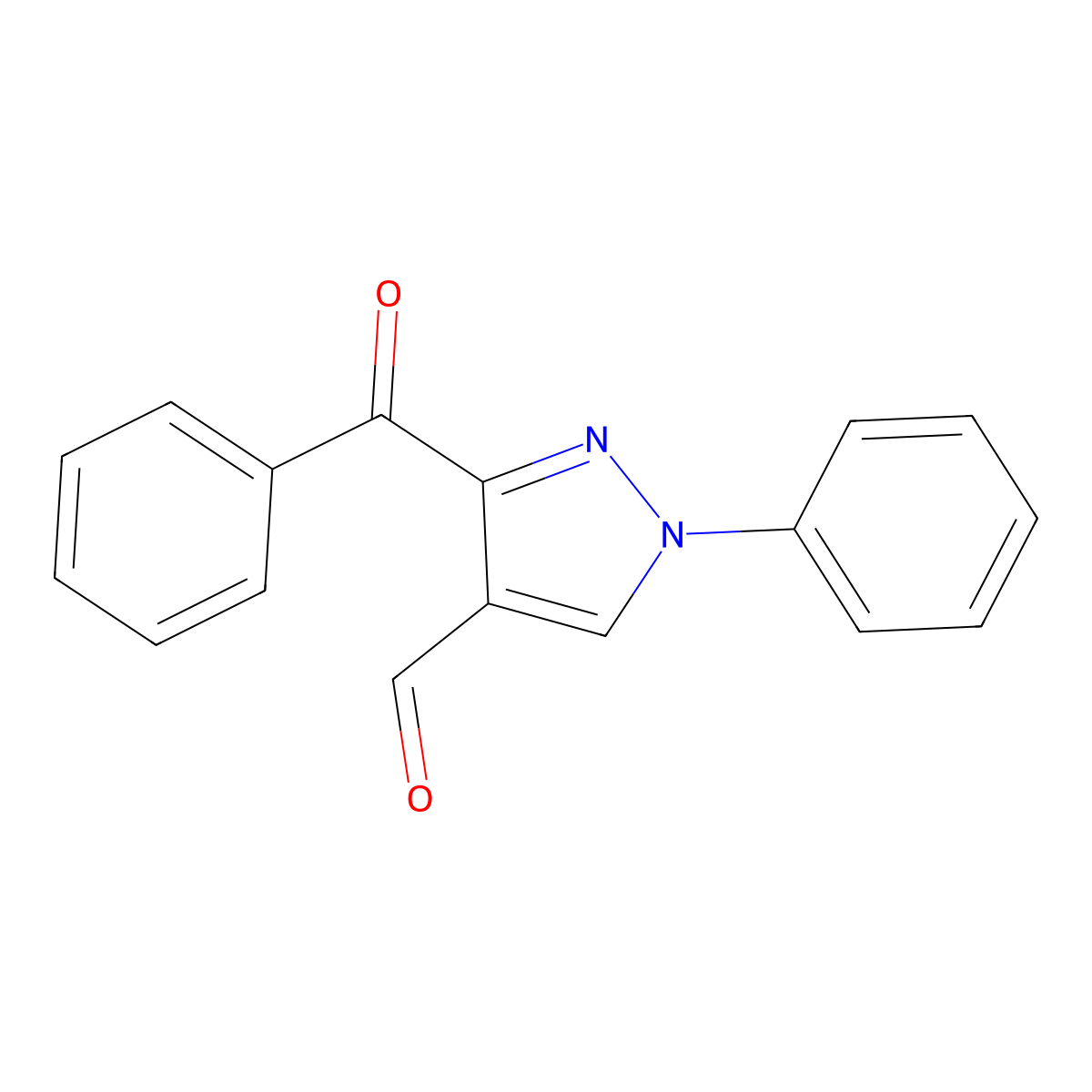 1H-Pyrazole-4-carboxaldehyde, 3-benzoyl-1-phenyl- molecular structure, CAS 400900-22-3