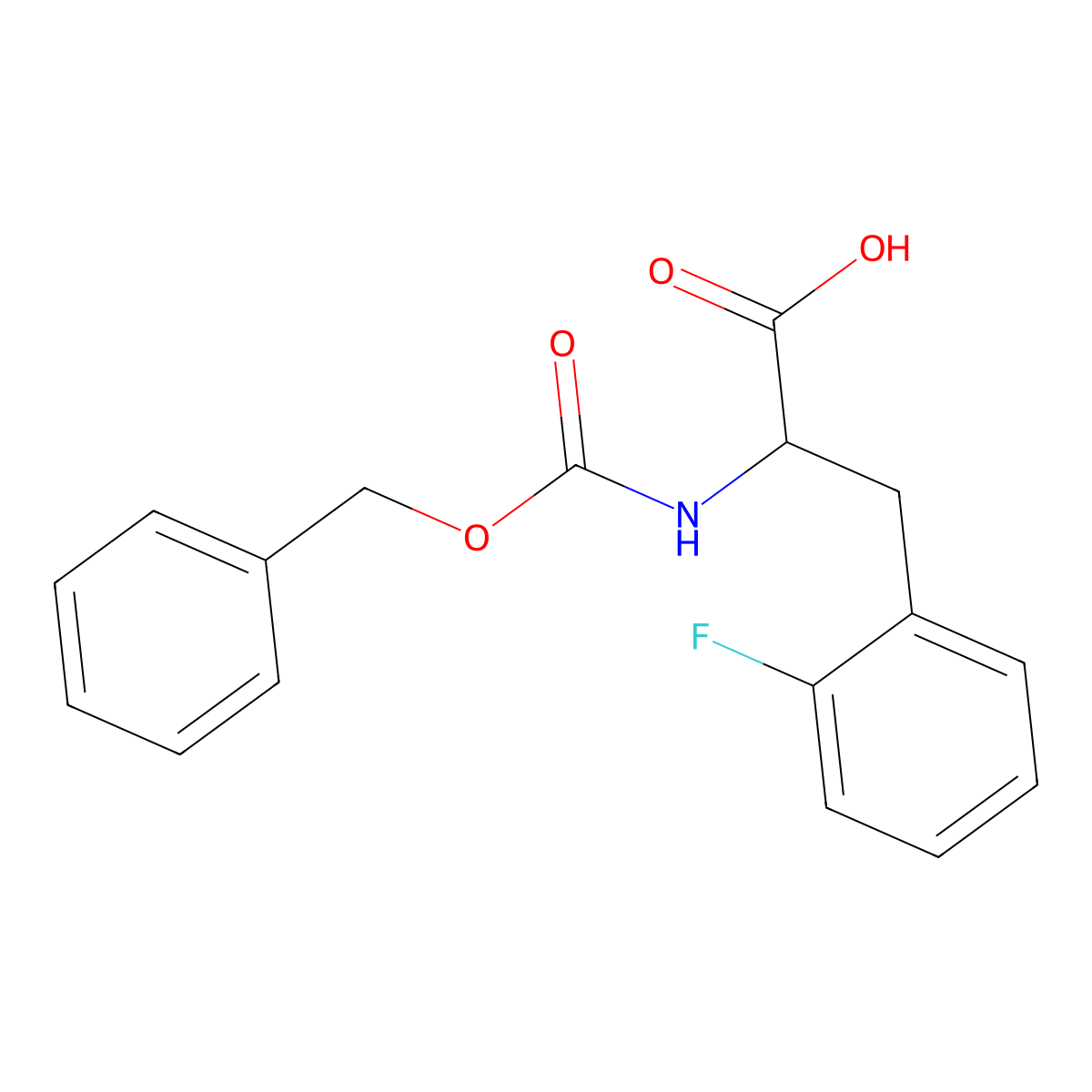 (R)-2-(((Benzyloxy)carbonyl)amino)-3-(2-fluorophenyl)propanoic acid molecular structure, CAS 401-28-5