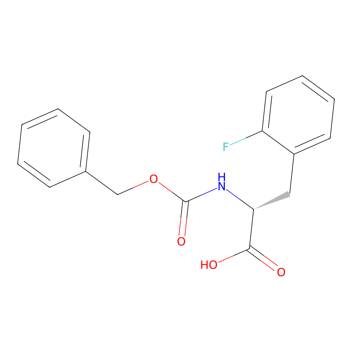 (R)-2-(((Benzyloxy)carbonyl)amino)-3-(2-fluorophenyl)propanoic acid molecular structure, CAS 401-28-5