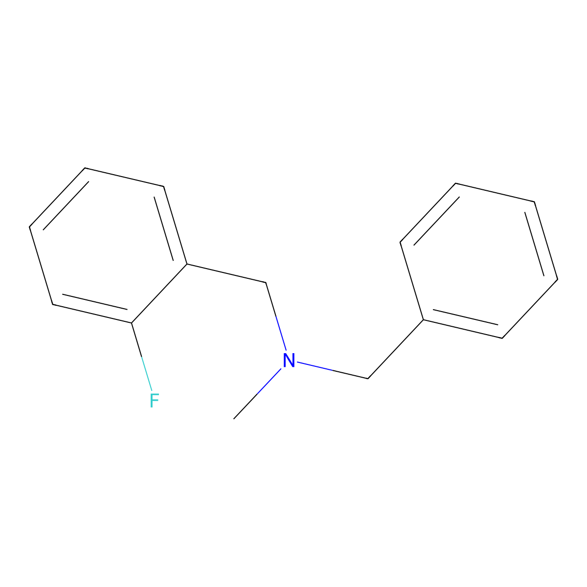 N-benzyl-1-(2-fluorophenyl)-N-methylmethanamine molecular structure, CAS 401-35-4