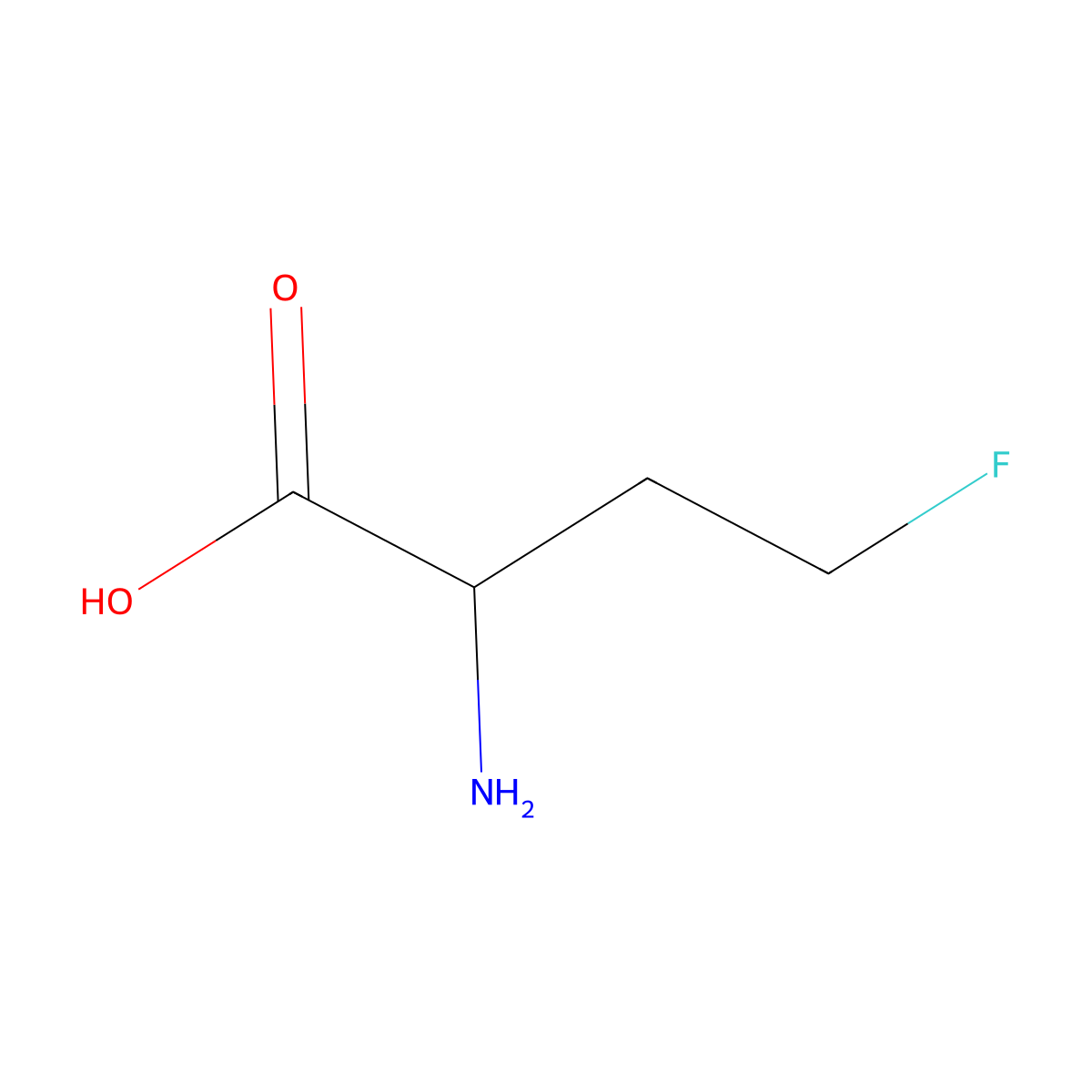 2-Amino-4-fluorobutanoic acid molecular structure, CAS 401-53-6