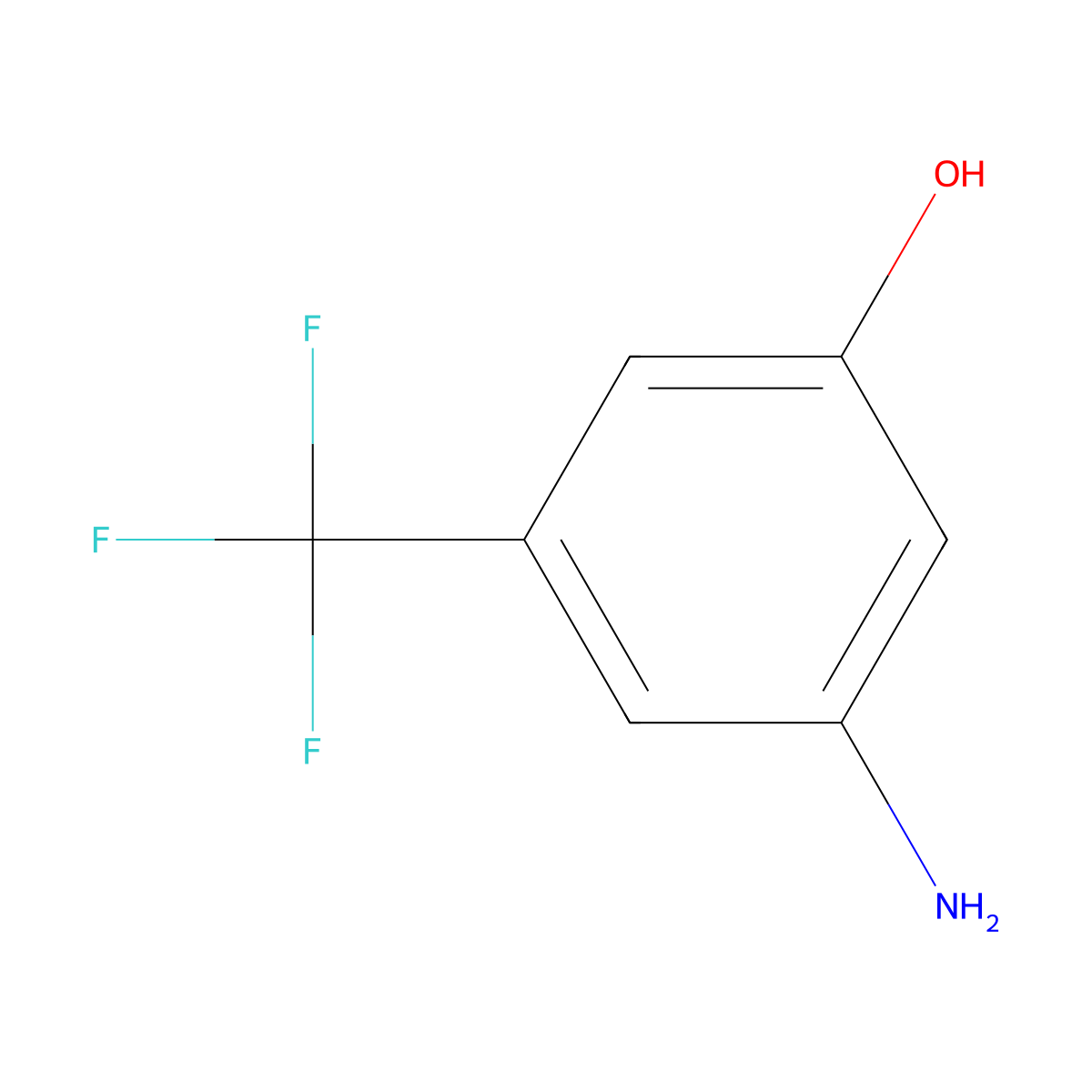 3-Amino-5-(trifluoromethyl)phenol molecular structure, CAS 401-86-5