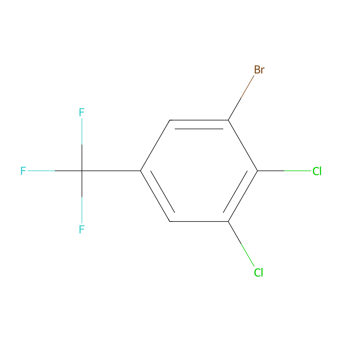 1-Bromo-2,3-dichloro-5-(trifluoromethyl)benzene molecular structure, CAS 401-91-2