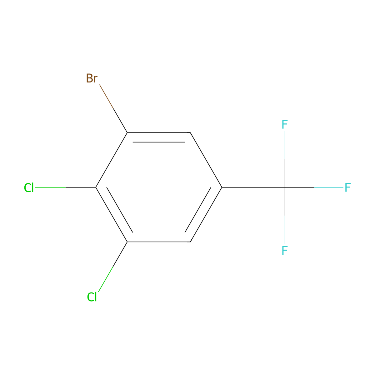 1-Bromo-2,3-dichloro-5-(trifluoromethyl)benzene molecular structure, CAS 401-91-2