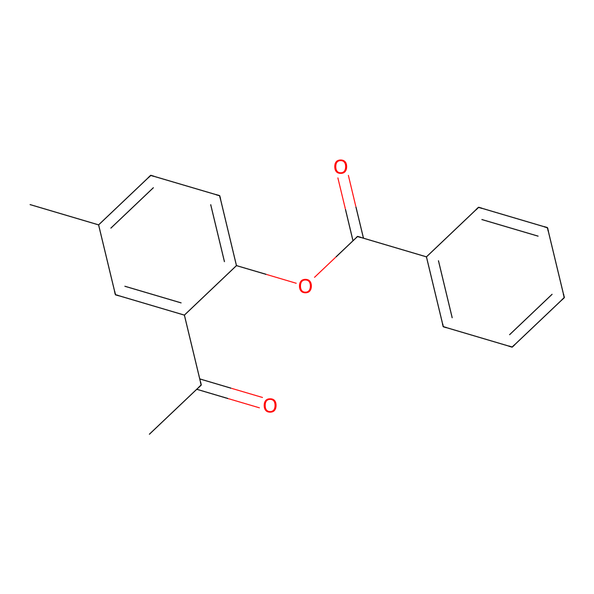 2-Acetyl-4-methylphenyl benzoate molecular structure, CAS 4010-19-9