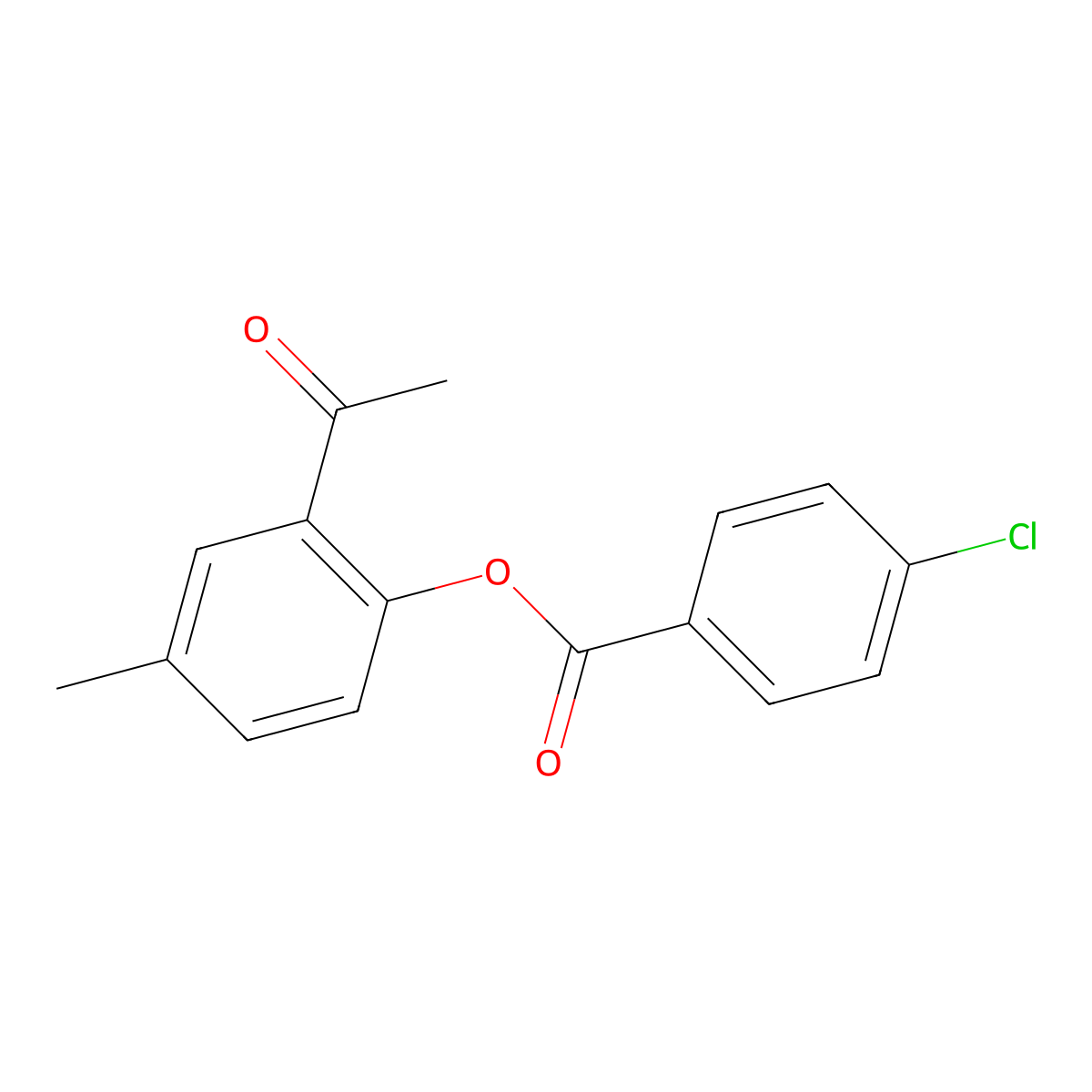 2-Acetyl-4-methylphenyl 4-chlorobenzoate molecular structure, CAS 4010-22-4