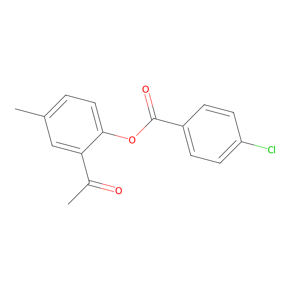 2-Acetyl-4-methylphenyl 4-chlorobenzoate molecular structure, CAS 4010-22-4