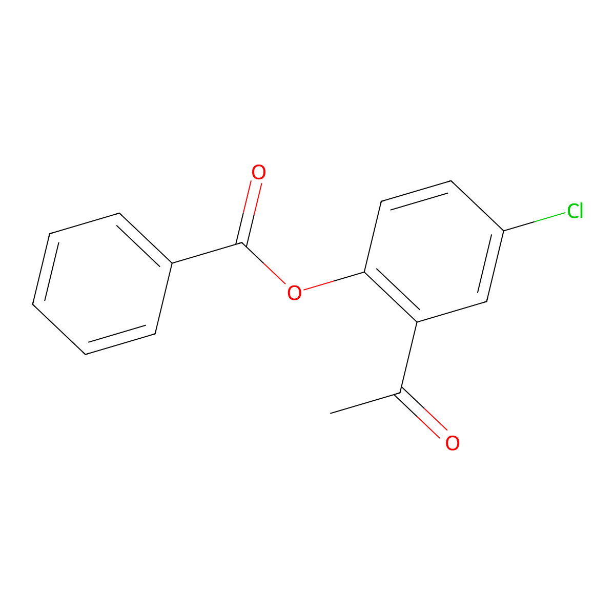 2-Acetyl-4-chlorophenyl benzoate molecular structure, CAS 4010-29-1
