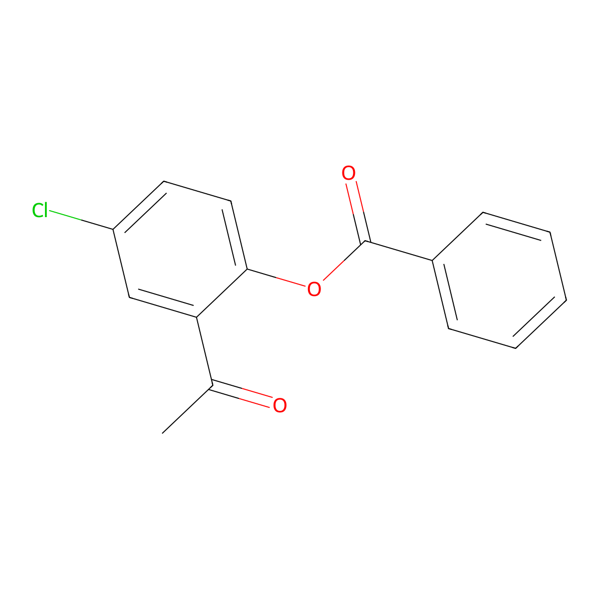 2-Acetyl-4-chlorophenyl benzoate molecular structure, CAS 4010-29-1
