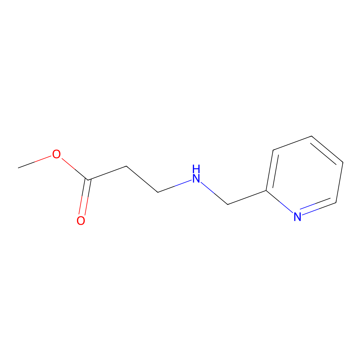 Methyl 3-((pyridin-2-ylmethyl)amino)propanoate molecular structure, CAS 4010-53-1