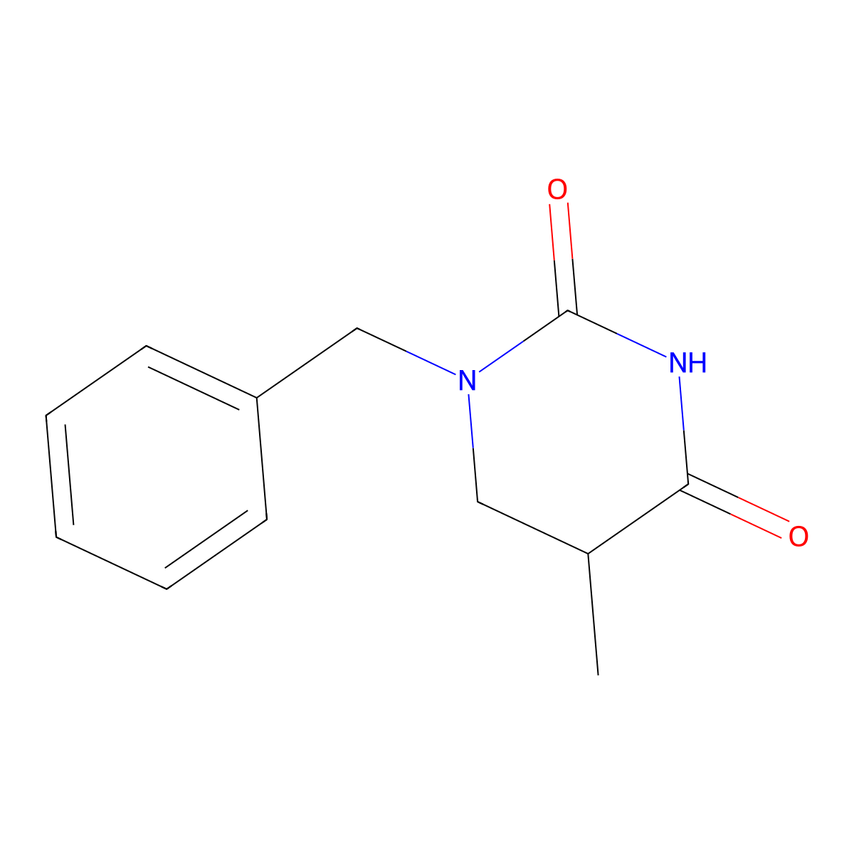 1-benzyl-5-methyldihydropyrimidine-2,4(1H,3H)-dione molecular structure, CAS 4010-63-3