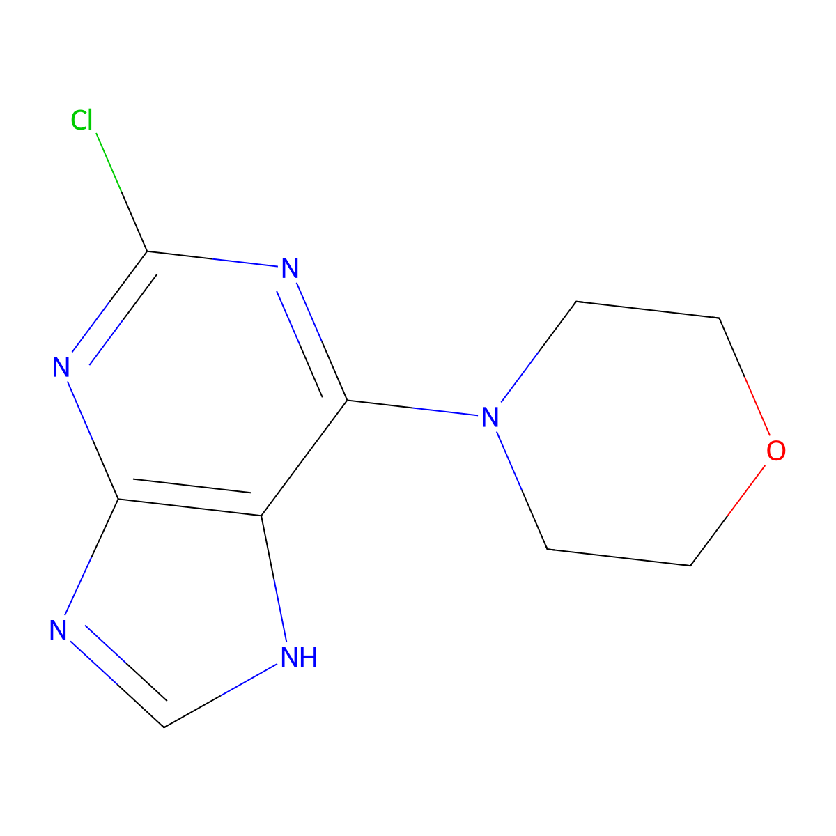 4-(2-chloro-9H-purin-6-yl)morpholine molecular structure, CAS 4010-81-5