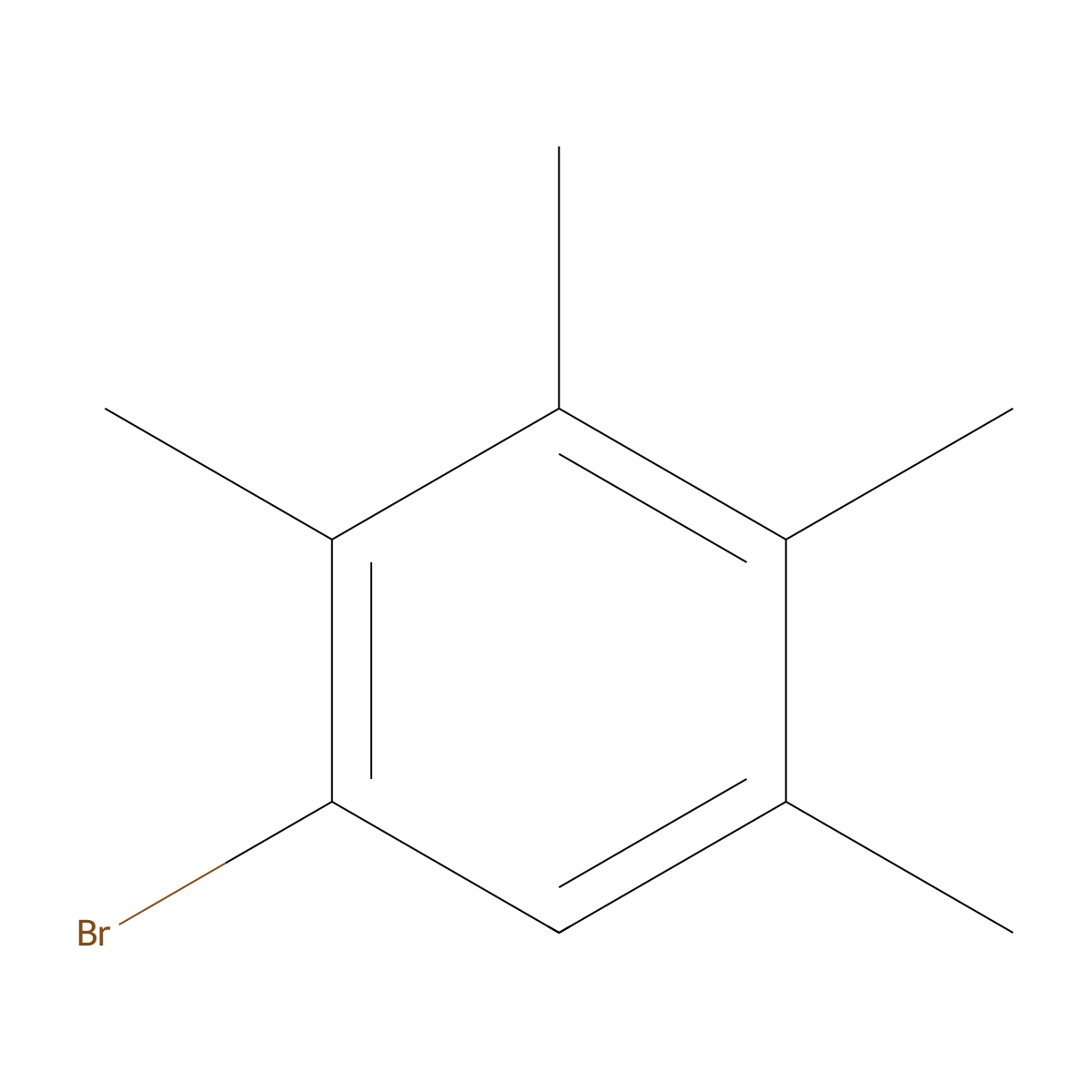 Benzene, 1-bromo-2,3,4,5-tetramethyl- molecular structure, CAS 40101-36-8